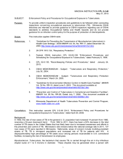 Enforcement Policy and Procedures for Occupational Exposure to Tuberculosis, MN-OSHA