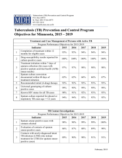 Download Tuberculosis Prevention and Control Program Objectives for Minnesota, 2015-2019, formatted for print (PDF)