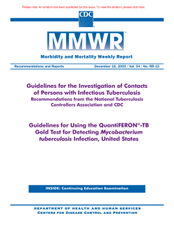 Guidelines for the Investigation of Contacts of Persons with Infectious Tuberculosis (PDF:543KB/62 pages)