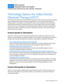Technology Options for Video Directly Observed Therapy (VDOT) (PDF)