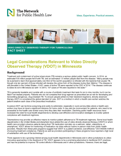 The Network for Public Health Law: Video Directly Observed Therapy for Tuberculosis Fact Sheet (PDF)