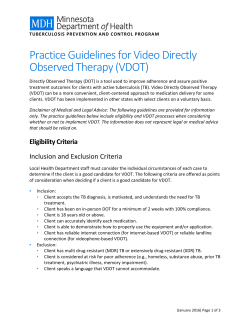 Practice Guidelines for Video Directly Observed Therapy (VDOT) (PDF)