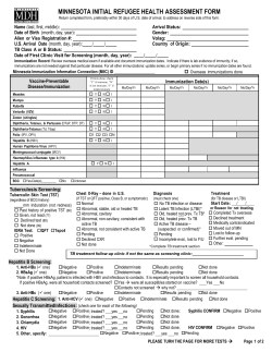 Minnesota Initial Refugee Health Assessment Form (PDF)