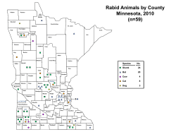 Rabid Animals by County, 2010 (PDF)