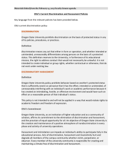 OSU&rsquo;s Current Discrimination and Harassment Policies
