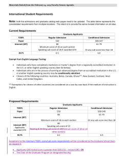 International Student English Language Requirements