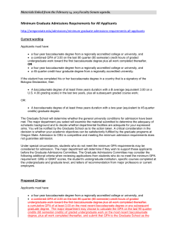 Graduate Admissions GPA Requirements