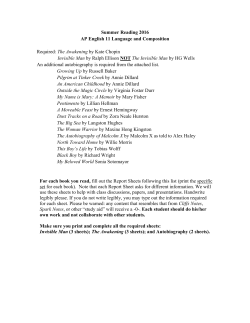 11th Grade AP English Required Summer Reading and Assignments