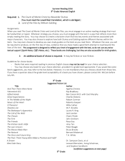 9th Grade Advanced Summer Required Reading and Assignments