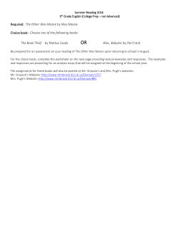 9th Grade College Prep Summer Required Reading and Assignment