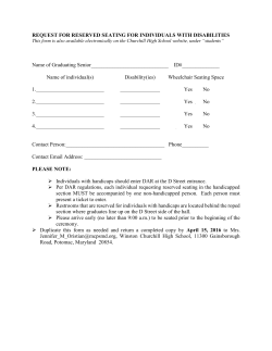 Disability Seating Request Form for Graduation 2016
