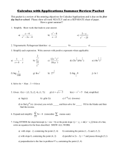 Honors Calculus