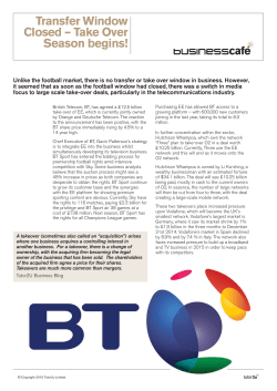 Download this article from Business Cafe - Transfer Window Closed &ndash; Takeover Season Begins!
