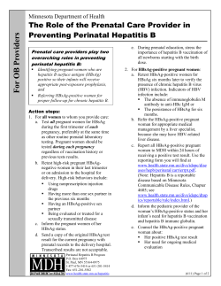 The Role of Prenatal Care Providers in Preventing Perinatal Hepatitis B (PDF)