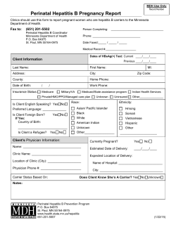 Perinatal Hepatitis B Pregnancy Report (PDF)