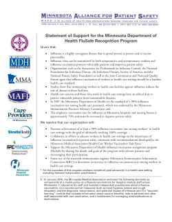 Statement of Support for the Minnesota Department of Health FluSafe Recognition Program (PDF)