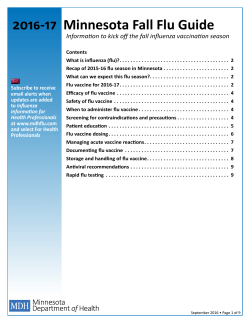 2015-16 Minnesota Fall Flu Guide (PDF)