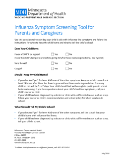 Flu Symptom Screening Tool for Parents and Caregivers (PDF: 25KB/1 page)