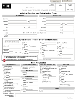 Infectious Disease Testing and Submission Form: Fillable Form (PDF: 578KB/1 page)