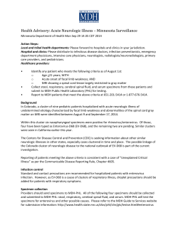 Health Advisory: Acute Neurological Illness - Minnesota Surveillance (PDF: 158KB/2 pages)