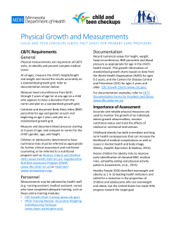 Physical Growth and Measurements (PDF), Revised 8/2012