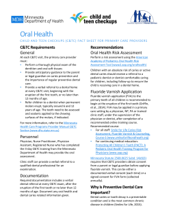 Oral Health Screening (PDF), Posted 4/2016