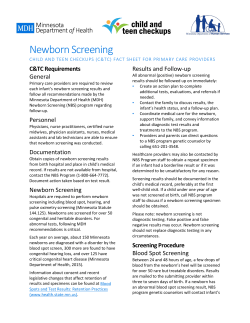 Newborn Screening (PDF), Revised 7/2015