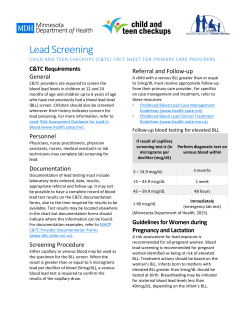 Lead Screening (PDF), Revised 1/2016