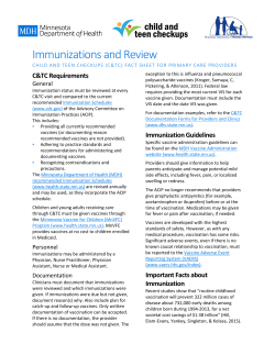 Immunizations and Review (PDF), Revised 7/2015