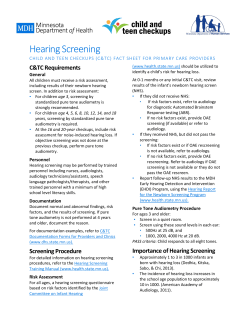 Hearing Screening (PDF), Revised 7/2015