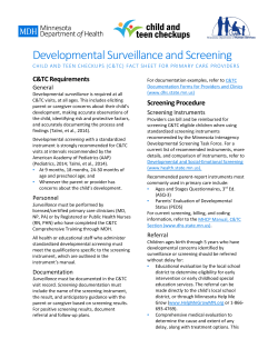 Developmental Screening (PDF), Revised 9/2013