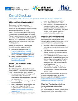 Dental Checkup (PDF), Revised 4/2016