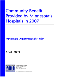 Community Benefit Provided by Minnesota's Hospitals in 2007, (PDF: 100KB/11pages)