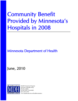 Community Benefit Provided by Minnesota's Hospitals in 2008 (PDF: 322KB/61 pages)