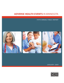 Adverse Health Events in Minnesota, Fifth Annual Public Report, 1/09 (PDF: 4.65MB/96 pages)