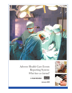 Adverse Health Events: What Have We Learned, 5-Year Evaluation, 1/09 (PDF: 1.45MB/32 pages)