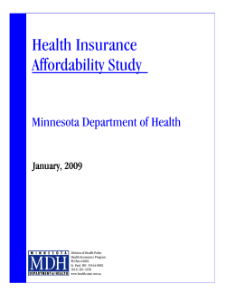 Health Insurance Affordability Study, January 2009 (PDF: 875KB/80pages)