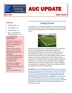 May 10, 2016 AUC Newsletter (PDF)