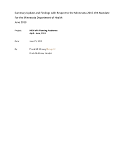 Summary update and findings with respect to the Minnesota 2015 ePA mandate (PDF)