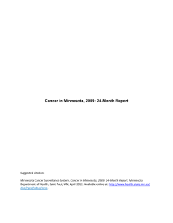 Cancer in Minnesota, 2009: 24-Month Report