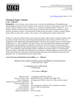 Toxicological Summary for Xylenes (mixture of isomers, o, m, p) (PDF)