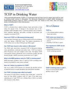 Information Sheet: TCEP in Drinking Water (PDF)