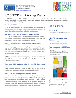 Information Sheet: 1,2,3-TCP in Drinking Water (PDF)