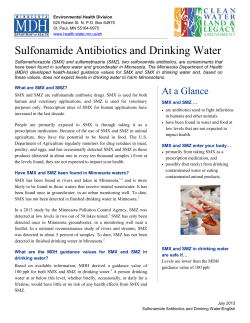 Information Sheet: Sulfonamide Antibiotics and Drinking Water (PDF)
