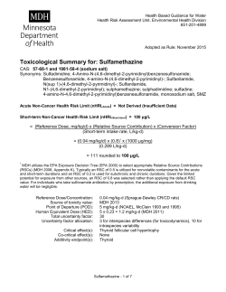 Toxicological Summary for Sulfamethazine (PDF)