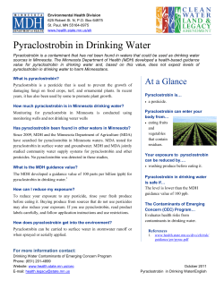 Information Sheet: Pyraclostrobin in Drinking Water (PDF)