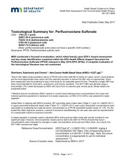 Toxicological Summary for Perfluorooctane Sulfonate (PFOS) and Salts (PDF)