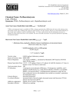 Toxicological Summary for Perfluorobutyrate (PFBA) (PDF)