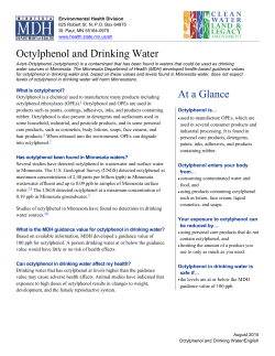Information Sheet: Octylphenol and Drinking Water (PDF)