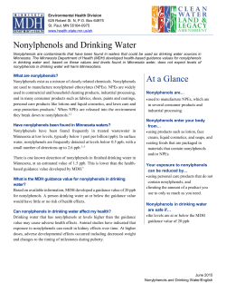 Information Sheet: Nonylphenols and Drinking Water (PDF)